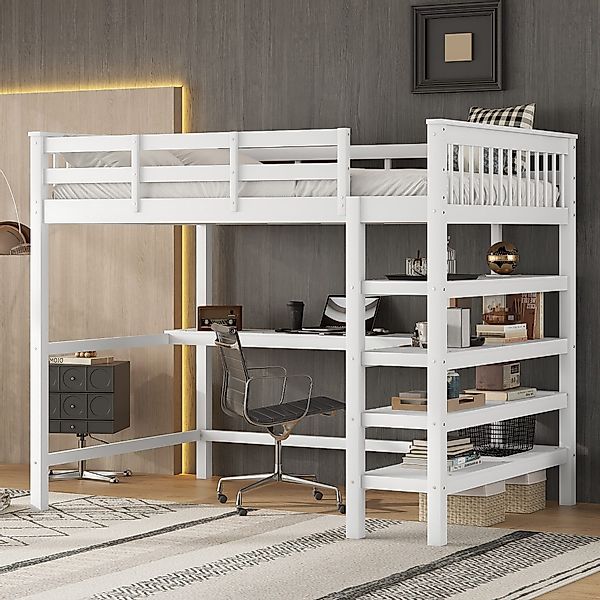 STILVORA Hochbett 140x200 mit schreibtisch,Kinderbett mit günstig online kaufen