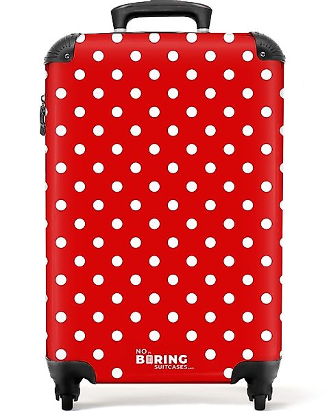 NoBoringSuitcases.com© Hartschalen-Trolley Weiße Punkte auf rotem günstig online kaufen