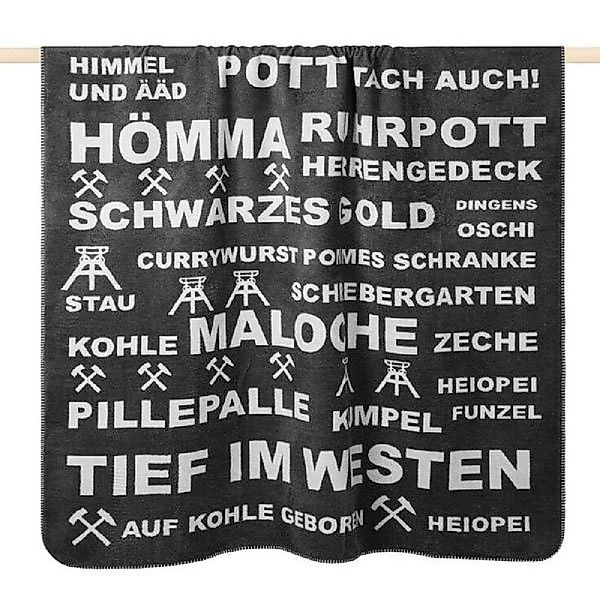 Wohndecke Decke Ruhrpott Schlagwörter Grau (150x200cm), günstig online kaufen
