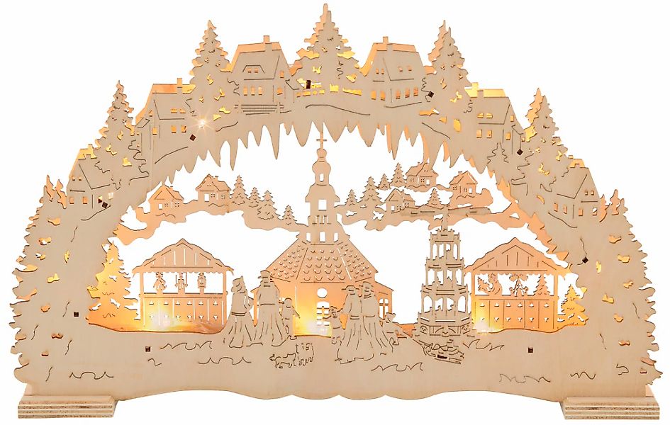 Home affaire Schwibbogen "LED Weihnachtsleuchter, Weihnachtsdeko" Breite ca günstig online kaufen