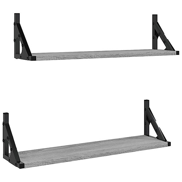 vidaXL Regal Wandregale 2 Stk. Grau günstig online kaufen
