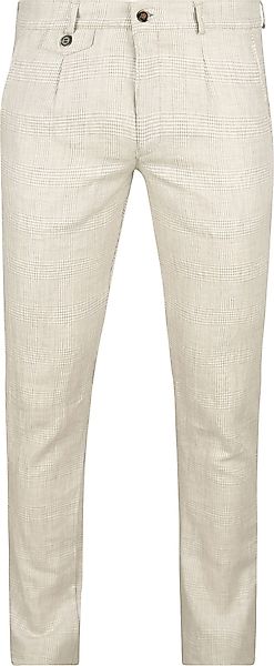 Suitable Chino Linen Blend Karos Beige - Größe 26 günstig online kaufen