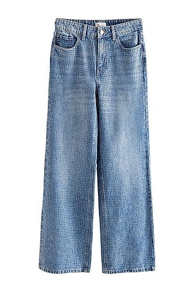 Next Weite Jeans Verzierte Jeans mit Pailletten, Kurzgröße (1-tlg) günstig online kaufen