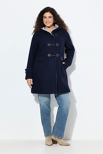 Ulla Popken Wintermantel Dufflecoat A-Linie Wollmischung günstig online kaufen