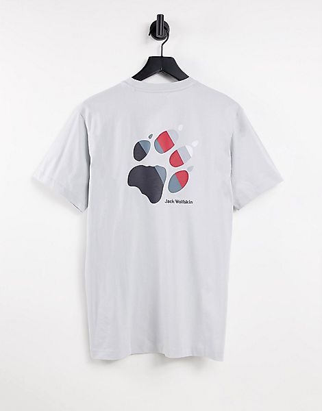 Jack Wolfskin – Rainbow Paw – T-Shirt in Grau günstig online kaufen
