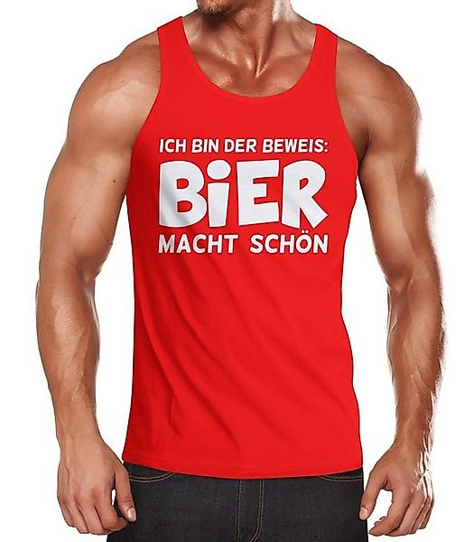 MoonWorks Tanktop Herren Tanktop Ich bin der Beweis Bier macht schön Moonwo günstig online kaufen