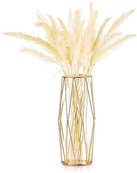 zggzerg Dekovase Dekovase Vase Für Pampasgras, Glas Roségold Vase Hochboden günstig online kaufen