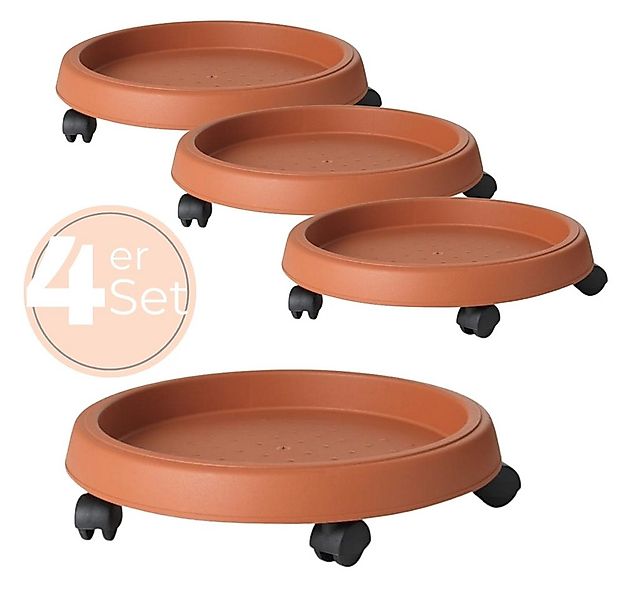 GarPet Pflanzenroller 4x Pflanzen Roller Outdoor Rollbrett Blumen Topf Rund günstig online kaufen