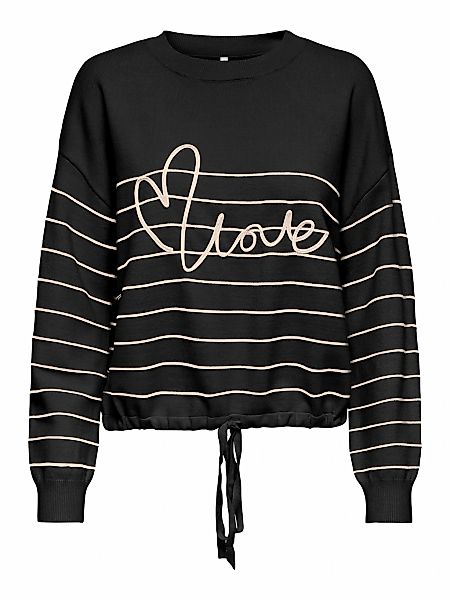 ONLY CARMAKOMA Rundhalspullover "CARSIGNE LS TEXT DETAIL O-NECK KNT" günstig online kaufen