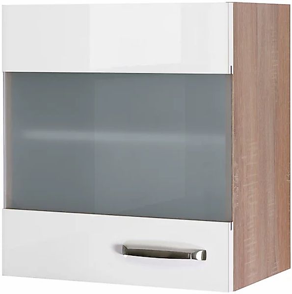 Flex-Well Exclusiv Hängeschrank Valero 50 cm x 55 cm Hochglanz Weiß-Sonoma günstig online kaufen