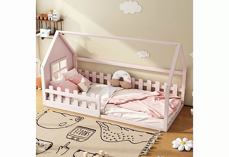 WISHDOR Kinderbett Hausbett, Hausleiste, Flachbett 90*200cm, ohne Matratze günstig online kaufen
