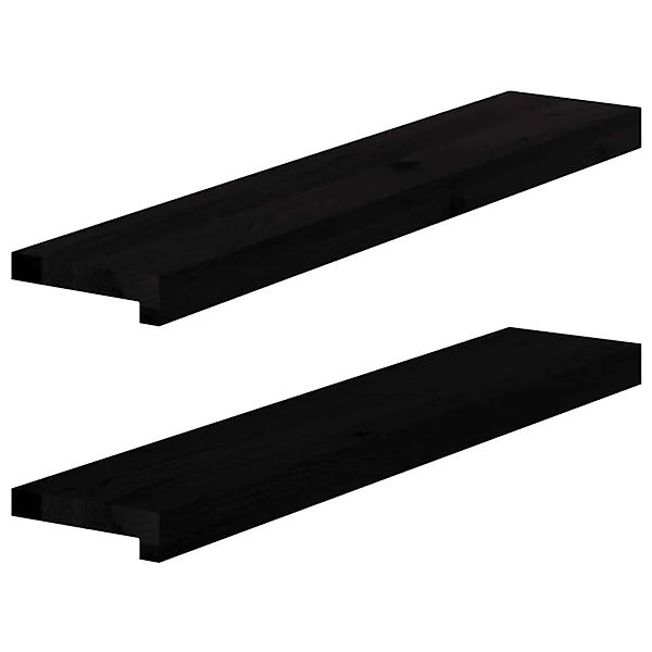 vidaXL Fensterbänke 2 Stk Dunkelbraun 80x15x2 cm Massivholz Eiche 4009166 günstig online kaufen