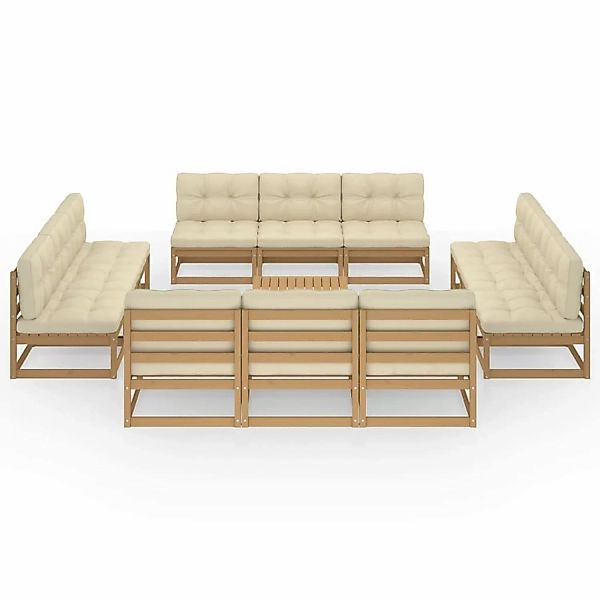 13-tlg. Garten-lounge-set Mit Kissen Kiefer Massivholz günstig online kaufen