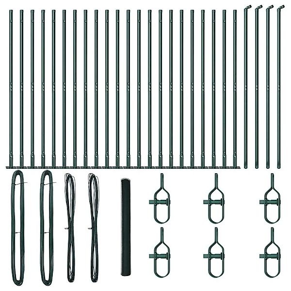 vidaXL Zaunpfosten Grün 50 x 1,4 m 13 mm Maschenweite Stahl und PVC 3353560 günstig online kaufen
