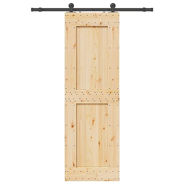 vidaXL Schiebetür mit Beschlag 70x210 cm Massivholz Kiefer 3332712 günstig online kaufen
