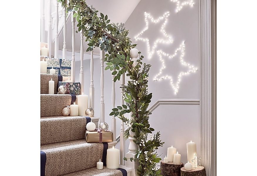 Lights4fun LED-Girlande 2m weißen Beeren Weihnachtsgirlande mit Beleuchtung günstig online kaufen