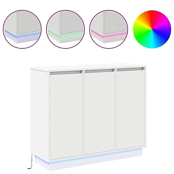 vidaXL LED-Sideboard Weiß 90 x 32 x 75 cm Holzwerkstoff 869674 günstig online kaufen