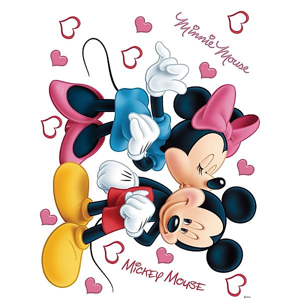 Disney Wandtattoo Minnie & Micky Maus Rosa Rot Gelb und Blau 65 x 85 cm 600 günstig online kaufen