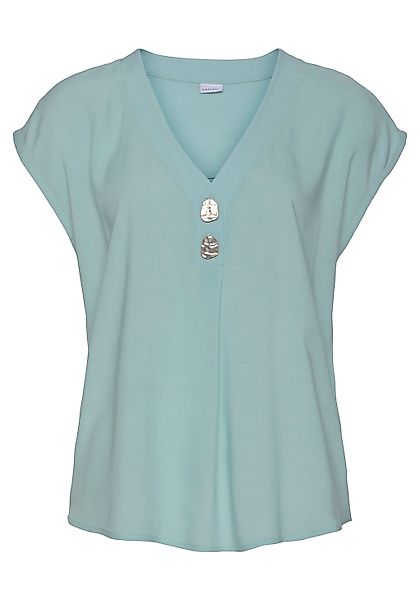 LASCANA Schlupfbluse mit modischen Knöpfen, luftige Kurzarmbluse, sommerlic günstig online kaufen