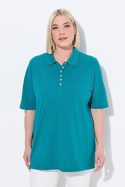 Ulla Popken T-Shirt Poloshirt Piqué Polokragen günstig online kaufen