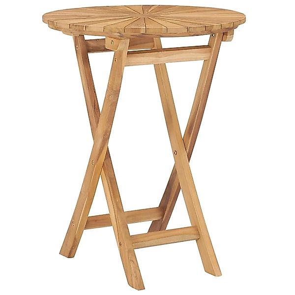 vidaXL Gartentisch Klappbar Ø 60 cm Massivholz Teak 49437 günstig online kaufen