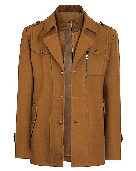Allthemen Kurzmantel Herren Slim Fit Wollmantel mit abnehmbarem Doppelkrage günstig online kaufen
