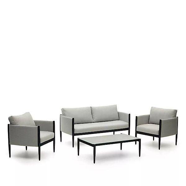 Lounge Möbel Sitzgarnitur aus Aluminium Webstoff (vierteilig) günstig online kaufen