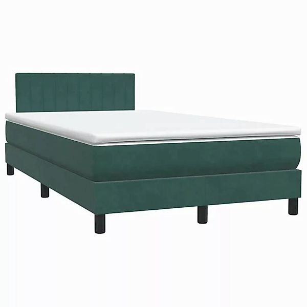 vidaXL Bett Boxspringbett mit Matratze Dunkelgrün 120x220 cm Samt günstig online kaufen