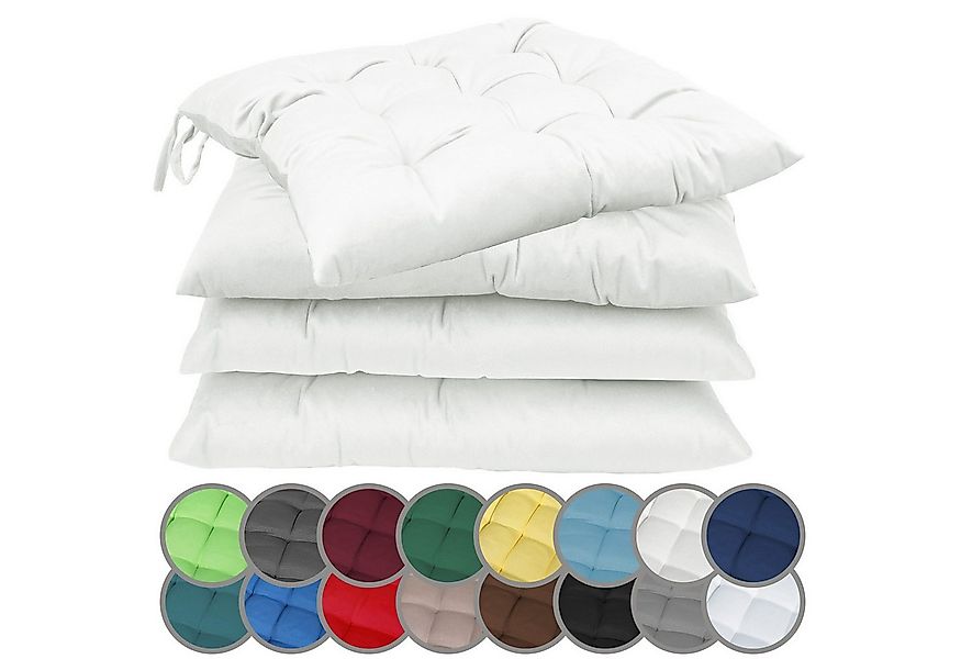 NatureMark Sitzkissen 4er-Set Stuhlkissen 40x40cm mit Bändern, Sitzpolster günstig online kaufen