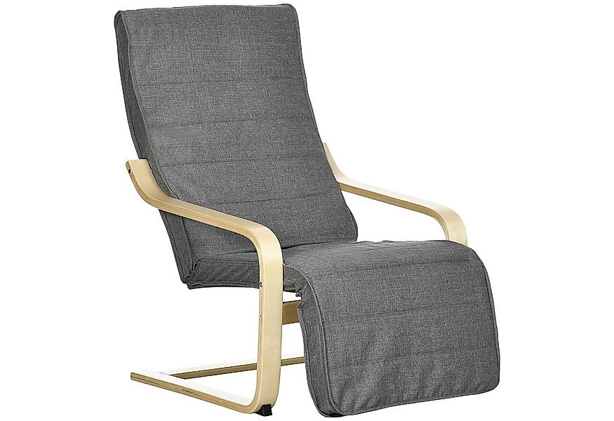 HOMCOM Relaxsessel mit verstellbaren Armlehnen,Stoffdekoration, Holzrahmen günstig online kaufen
