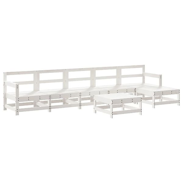 vidaXL 7-tlg Garten-Lounge-Set Weiß Massivholz Kiefer Modell 34 günstig online kaufen