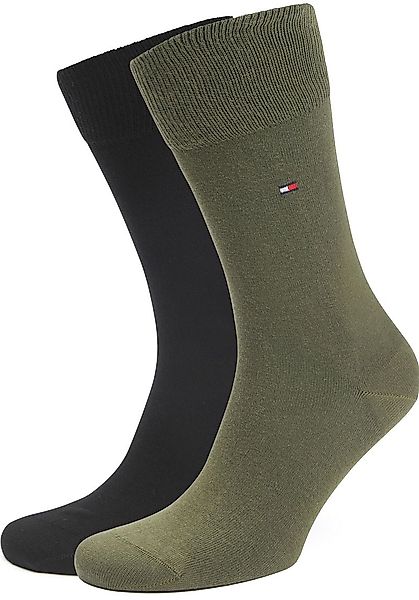 Tommy Hilfiger Classic 2-Pack Socken Grün Schwarz - Größe 39-42 günstig online kaufen