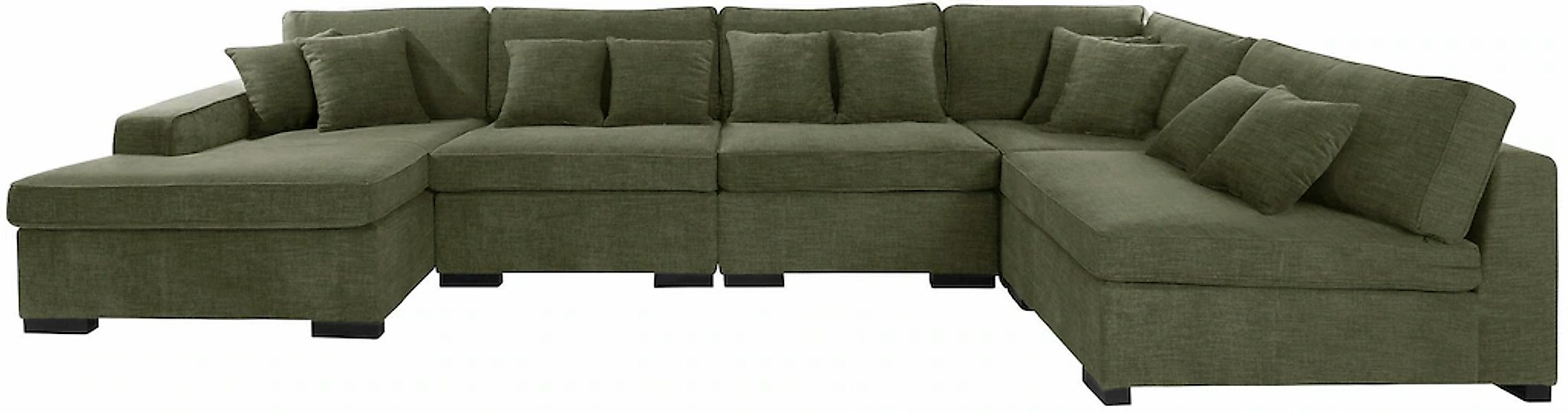 Home affaire Wohnlandschaft "Skara U-Form", Lounge-Sofa mit Federkernpolste günstig online kaufen