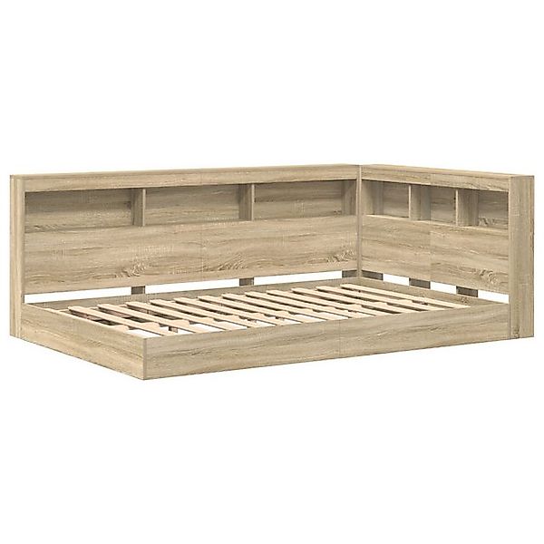 vidaXL Bett Bücherregal-Bett Sonoma Eiche 120x200 cm Holzwerkstoff (2-tlg) günstig online kaufen