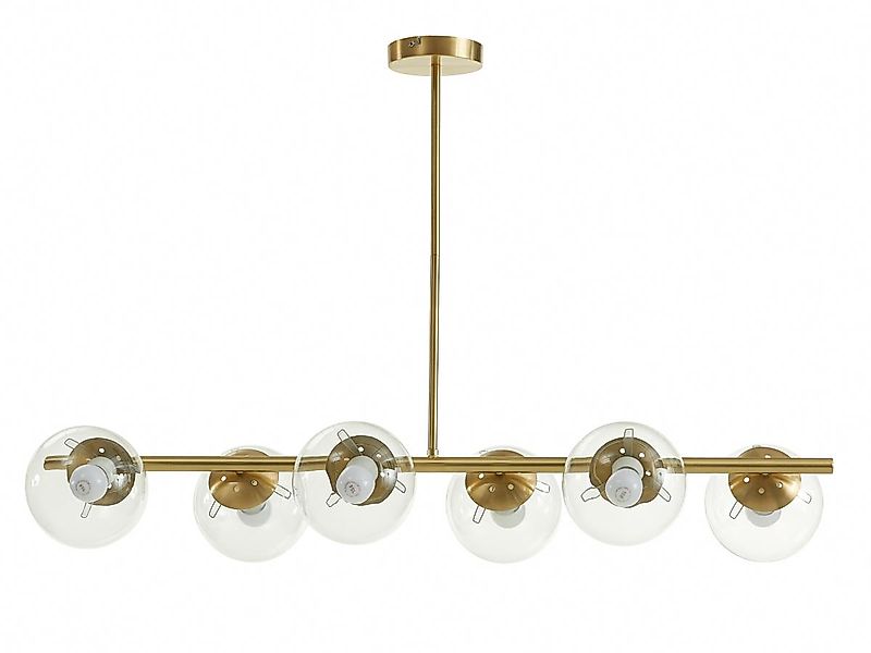 Hängeleuchte mit 6 Leuchten Vintage - H. 128 cm - Messing - YUKON günstig online kaufen
