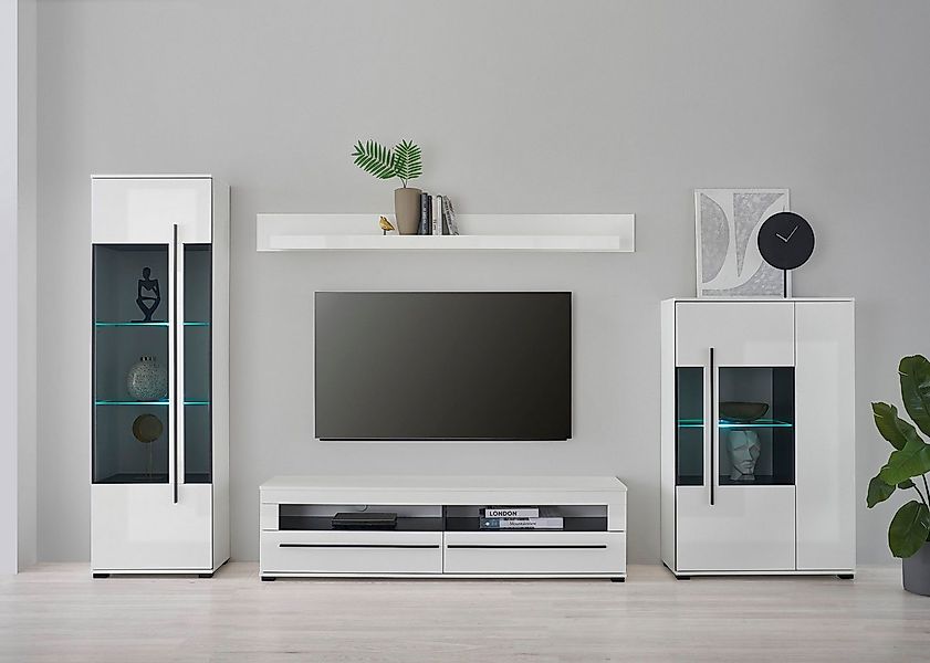 Home affaire Wohnwand Cantara, moderne Anbauwand, Wohnzimmer-Set, in Eiche günstig online kaufen