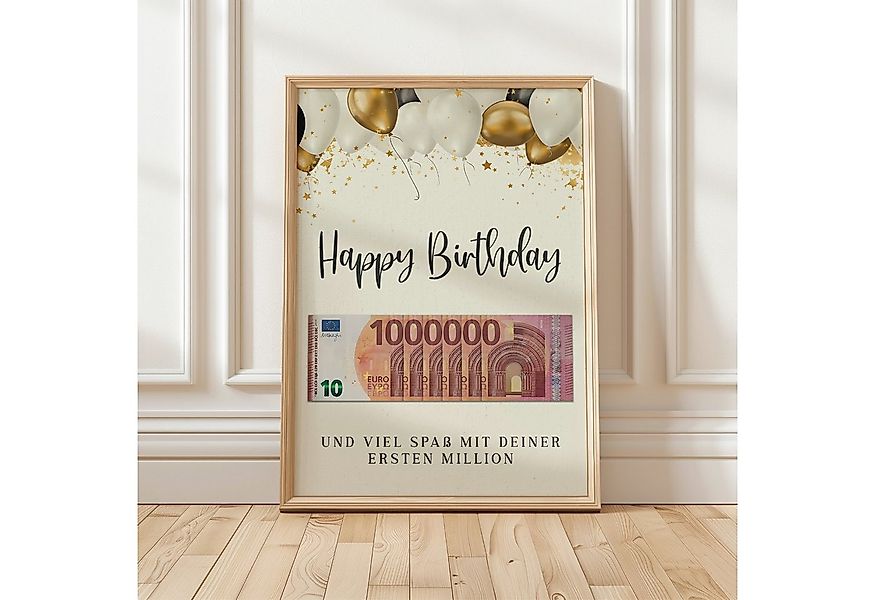 Tigerlino Poster Geldgeschenk zum Geburtstag erste Million Lustiges Geburts günstig online kaufen