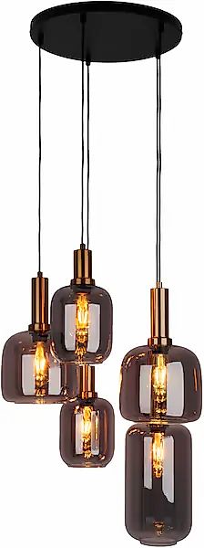 näve Pendelleuchte »Fumo« E27 1 Stk. aus Metall in Schwarz und Gold und Rau günstig online kaufen