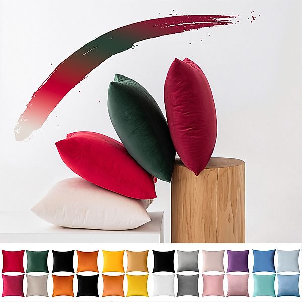 Sunicol Kissenbezug 2er Set SAMT Kissenhülle, 45x45 cm, mit Verstecktem Rei günstig online kaufen