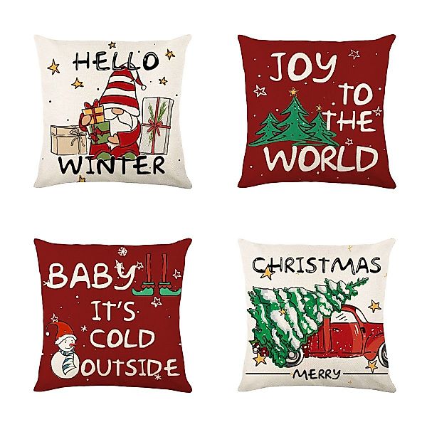 BYSURE Kissenbezug, (4 Stück), Weihnachten Kissenbezug günstig online kaufen