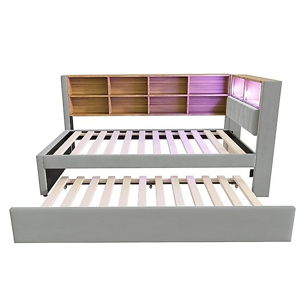 STILVORA Schlafsofa Polsterbett 90×200 mit Ausziehbett Jugendbett Tagesbett günstig online kaufen
