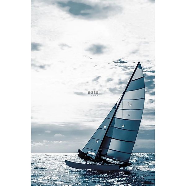 ESTAhome Fototapete Segelboot Blau 1,86 x 2,79 m 158846 günstig online kaufen
