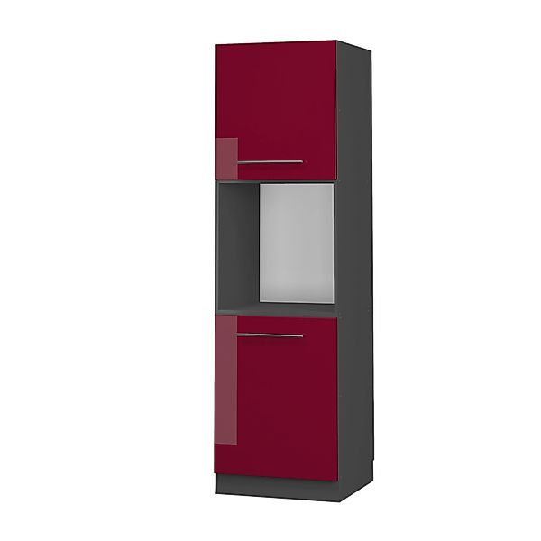 Vicco Herdumbauschrank Fame-Line Bordeaux Hochglanz/Anthrazit 60 cm Offen günstig online kaufen