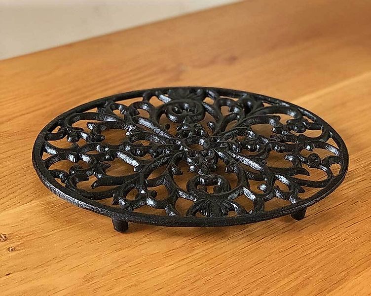 Topfuntersetzer Rund Untersetzer Vintage Gusseisen Braun Antik-Stil 17cm günstig online kaufen