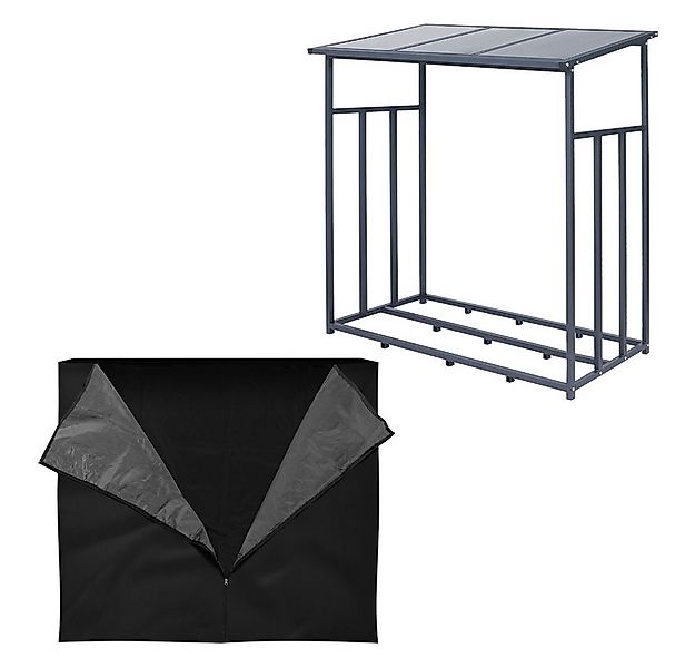 ML-DESIGN Kaminholzregal Outdoor Feuerholzregal mit Kunststoff Dach Lagerhi günstig online kaufen