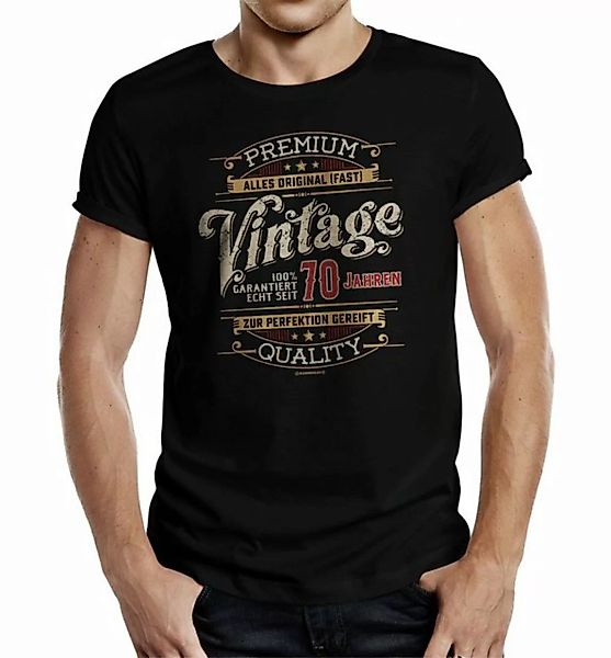 RAHMENLOS® T-Shirt Geschenk zum 70. Geburtstag - Premium Vintage 70 günstig online kaufen