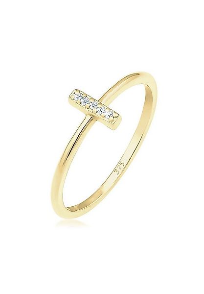 Elli DIAMONDS Diamantring Kreuz Diamanten Brillantschliff (0.025 ct) 375 Ge günstig online kaufen