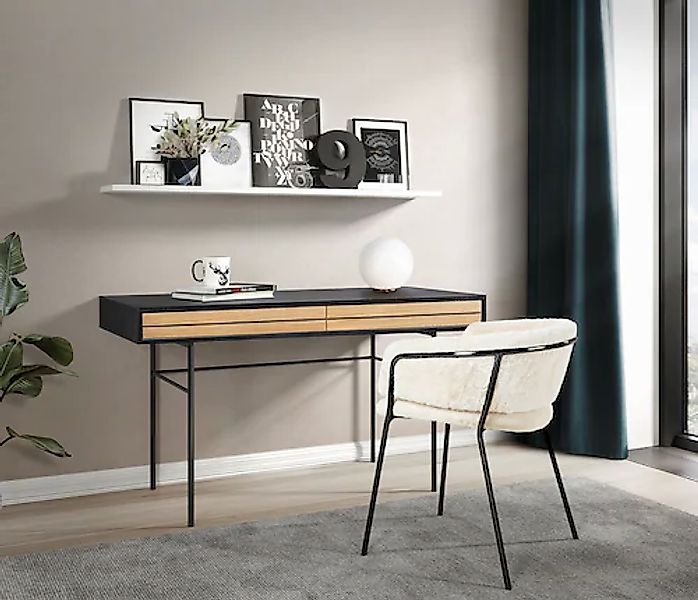 Woodman Schreibtisch »Stripe«, Kombination von Metall & Holz, Breite 130 cm günstig online kaufen
