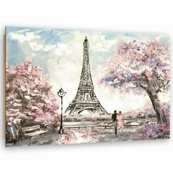 FEEBY® Kunst Liebhaber am Eiffelturm Leinwandbilder bunt Gr. 90 x 60 günstig online kaufen
