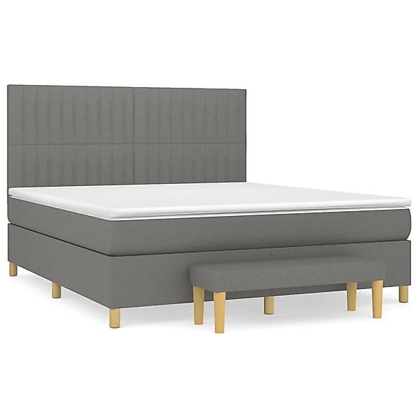 vidaXL Boxspringbett mit Matratze Dunkelgrau 160x200 cm Stoff1358384 günstig online kaufen
